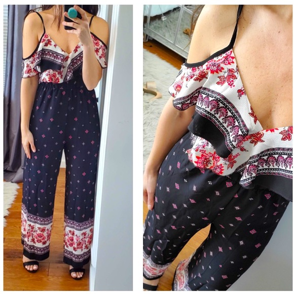 Cold shoulder floral jumpsuit - Picture 2 of 7